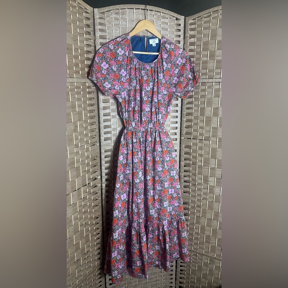 J. Crew x Liberty Fabric Organic Cotton Cutout Floral Meadow Song Dress - Size 4 - Picture 3 of 10